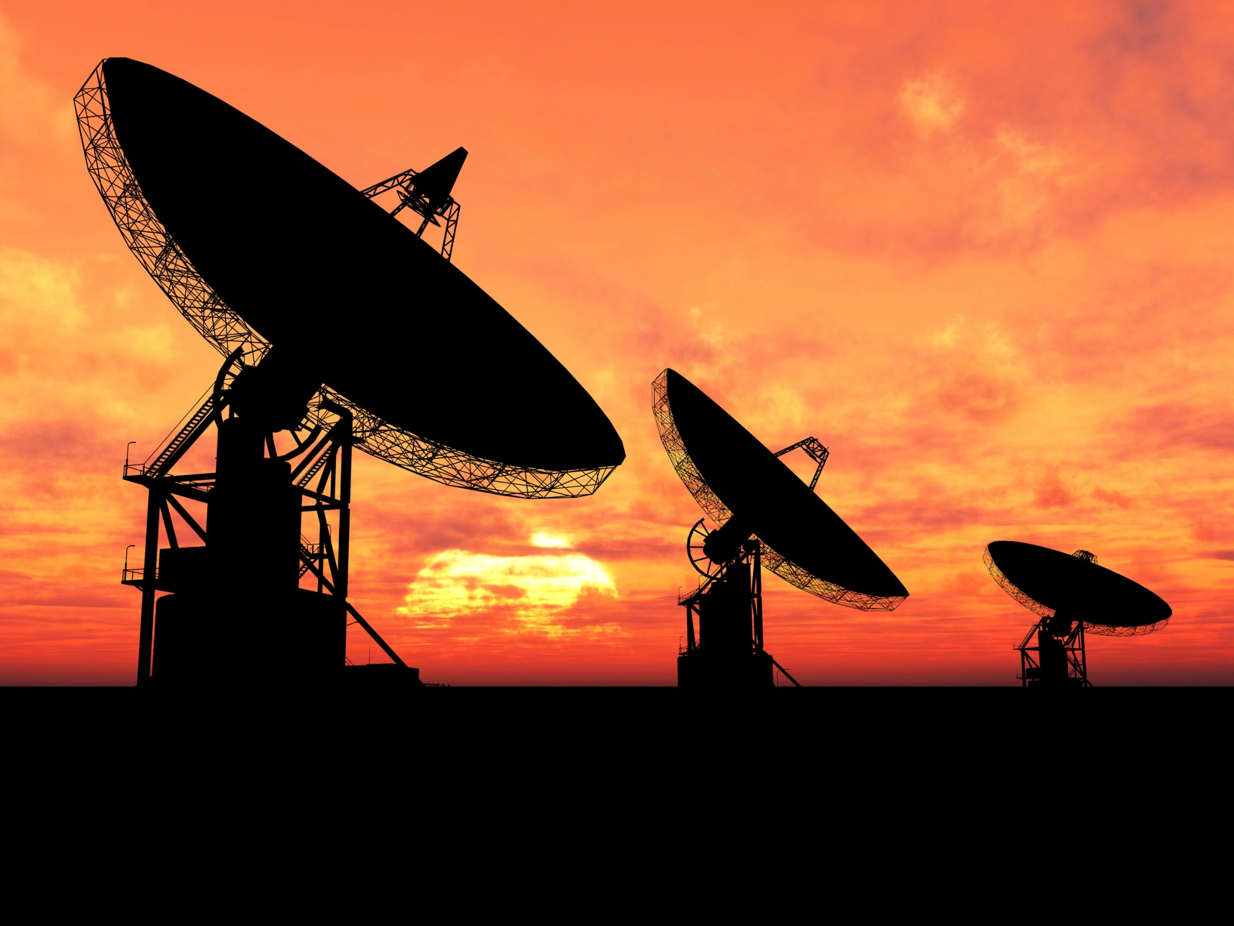 A photo of satellite dishes.
